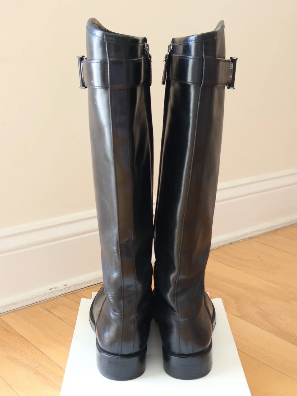Tory Burch Grace Black Leather Knee High Riding Boots Women’s Size 8 Old Money